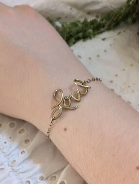 Love Script Bracelet - Gold Tone Women’s Jewelry